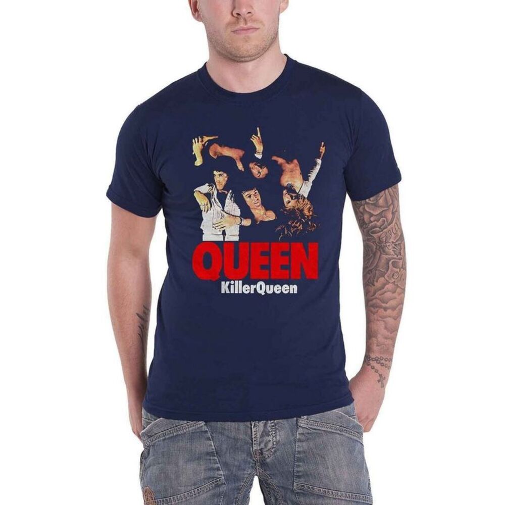 Queen Unisex Adult Killer Queen T-Shirt / Navy Blue